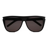 Yves Saint Laurent - New Wave SL 1/F Slim Sunglasses with Square Wellington Frame - Black - Saint Laurent Eyewear