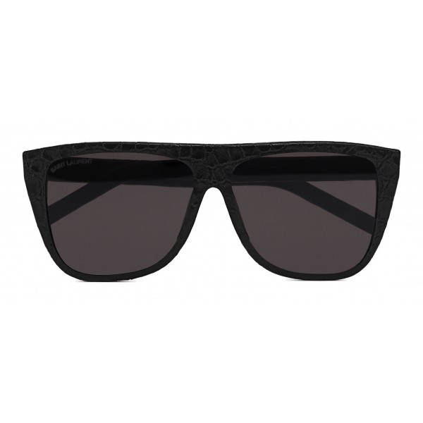 Yves Saint Laurent - New Wave SL 1 Sunglasses with Leather Thick Frame - Black - Saint Laurent Eyewear