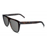Yves Saint Laurent - New Wave SL 1/F Slim Sunglasses with Square Wellington Frame - Light Havana - Saint Laurent Eyewear