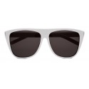 Yves Saint Laurent - New Wave SL 1/F Sunglasses with Square Wellington Frame - White Stonewash - Saint Laurent Eyewear