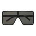 Yves Saint Laurent - New Wave 183 Betty Used Black Sunglasses in Acetate and Gray Lenses - Sunglasses - Saint Laurent Eyewear