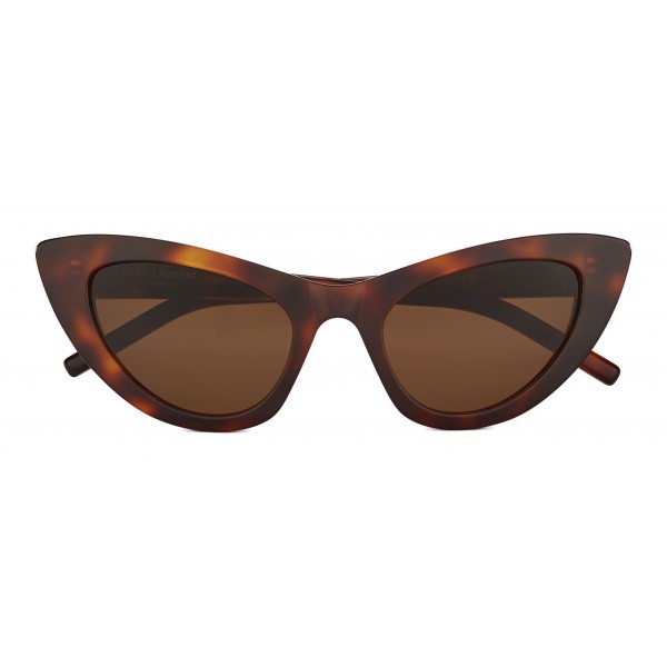 Yves Saint Laurent - New Wave SL 213 Lily Sunglasses with Triangular Frame - Havana - Saint Laurent Eyewear