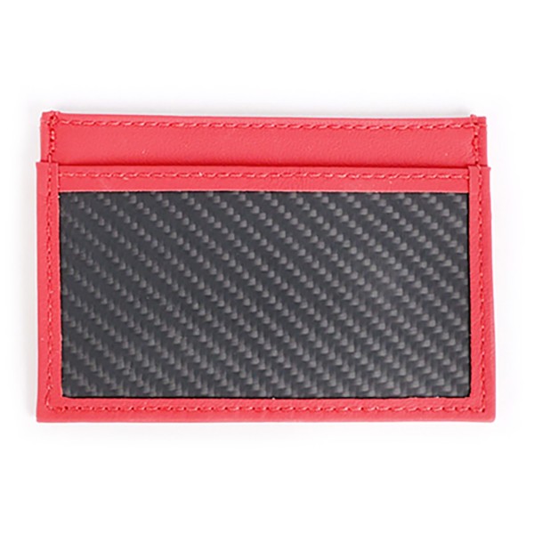 TecknoMonster - Cardcase - Red - Aeronautical and Leather Carbon Fiber Credit Card Case - Black Carpet Collection