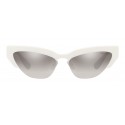 Miu Miu - Miu Miu Catwalk Sunglasses - Cat Eye - White Anthracite Silver Mirrored - Sunglasses - Miu Miu Eyewear