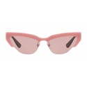 Miu Miu - Occhiali Miu Miu da Sfilata - Cat Eye - Rosa Cipria - Occhiali da Sole - Miu Miu Eyewear