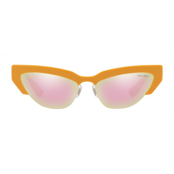 Miu Miu - Miu Miu Catwalk Sunglasses - Cat Eye - Orange Rose Mirrored - Sunglasses - Miu Miu Eyewear