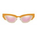 Miu Miu - Occhiali Miu Miu da Sfilata - Cat Eye - Arancio Rosa Specchiato - Occhiali da Sole - Miu Miu Eyewear