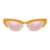 Miu Miu - Occhiali Miu Miu da Sfilata - Cat Eye - Arancio Rosa Specchiato - Occhiali da Sole - Miu Miu Eyewear