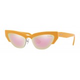 Miu Miu - Miu Miu Catwalk Sunglasses - Cat Eye - Orange Rose Mirrored - Sunglasses - Miu Miu Eyewear