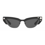 Miu Miu - Miu Miu Catwalk Sunglasses with Crystals - Cat Eye - Carbon - Sunglasses - Miu Miu Eyewear