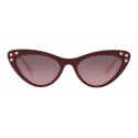 Miu Miu - Miu Miu Catwalk Sunglasses with Crystals - Cat Eye - Gray Gradient Alabaster - Sunglasses - Miu Miu Eyewear