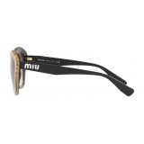 Miu Miu - Occhiali Miu Miu con Logo Stelle - Cat Eye - Ardesia Sfumato - Occhiali da Sole - Miu Miu Eyewear