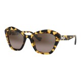 Miu Miu - Miu Miu Catwalk Sunglasses with Logo - Alternative Fit - Cat Eye - Havana Hazelnut - Sunglasses - Miu Miu Eyewear