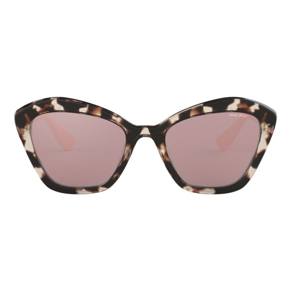 Miu Miu - Miu Miu Catwalk Sunglasses with Logo - Alternative Fit - Cat Eye - Havana Rose - Sunglasses - Miu Miu Eyewear