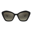 Miu Miu - Miu Miu Catwalk Sunglasses with Logo - Alternative Fit - Cat Eye - Anthracite Silver - Sunglasses - Miu Miu Eyewear