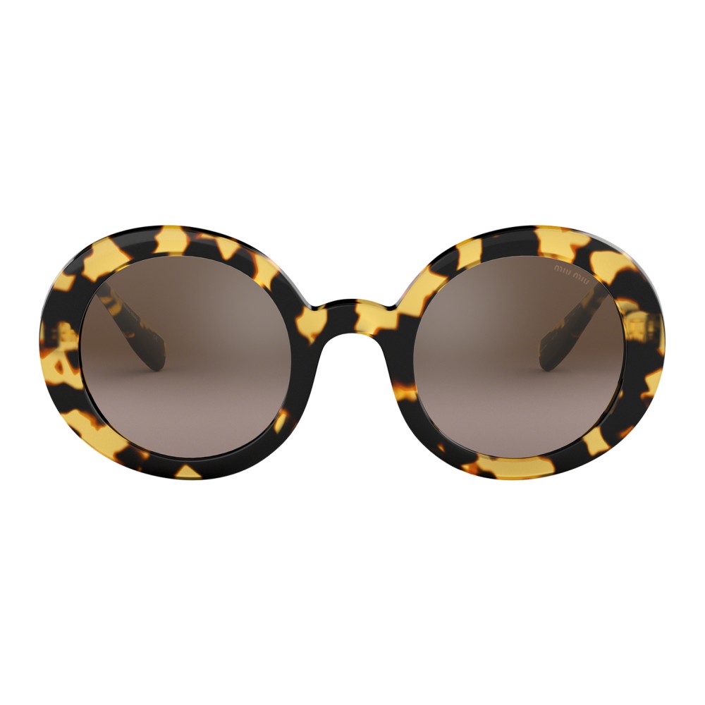 T Dom burst Miu Miu - Miu Miu Catwalk Sunglasses with Logo - Alternative Fit - Round -  Havana Hazelnut - Sunglasses - Miu Miu Eyewear - Avvenice
