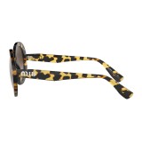 Miu Miu - Miu Miu Catwalk Sunglasses with Logo - Alternative Fit - Round - Havana Hazelnut - Sunglasses - Miu Miu Eyewear