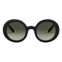 Miu Miu - Miu Miu Catwalk Sunglasses with Logo - Alternative Fit - Round - Anthracite Gradient - Sunglasses - Miu Miu Eyewear