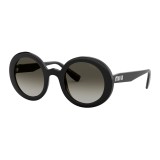 Miu Miu - Miu Miu Catwalk Sunglasses with Logo - Alternative Fit - Round - Anthracite Gradient - Sunglasses - Miu Miu Eyewear