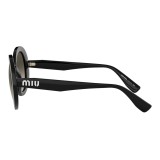 Miu Miu - Miu Miu Catwalk Sunglasses with Logo - Alternative Fit - Round - Anthracite Gradient - Sunglasses - Miu Miu Eyewear