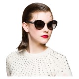 Miu Miu - Miu Miu Catwalk Sunglasses with Logo - Cat Eye - Anthracite Silver Gradient - Sunglasses - Miu Miu Eyewear