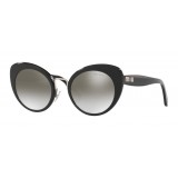 Miu Miu - Miu Miu Catwalk Sunglasses with Logo - Cat Eye - Anthracite Silver Gradient - Sunglasses - Miu Miu Eyewear