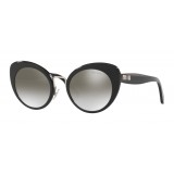 Miu Miu - Occhiali Miu Miu con Logo - Cat Eye - Antracite Argento Sfumato - Occhiali da Sole - Miu Miu Eyewear