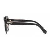 Miu Miu - Miu Miu Catwalk Sunglasses with Logo - Cat Eye - Anthracite Silver Gradient - Sunglasses - Miu Miu Eyewear