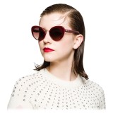 Miu Miu - Miu Miu Catwalk Sunglasses with Logo - Cat Eye - Bordeaux Gradient Brown - Sunglasses - Miu Miu Eyewear