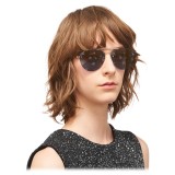 Miu Miu - Occhiali Miu Miu Noir - Aviator - Blu Oro Specchiata con Stelle Argento - Occhiali da Sole - Miu Miu Eyewear