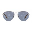 Miu Miu - Occhiali Miu Miu Noir - Aviator - Blu Oro Specchiata con Stelle Argento - Occhiali da Sole - Miu Miu Eyewear