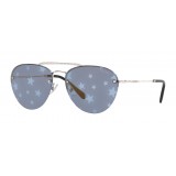 Miu Miu - Occhiali Miu Miu Noir - Aviator - Blu Oro Specchiata con Stelle Argento - Occhiali da Sole - Miu Miu Eyewear