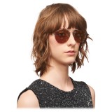Miu Miu - Occhiali Miu Miu Noir - Aviator - Rosa Specchiata con Stelle Argento - Occhiali da Sole - Miu Miu Eyewear