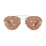 Miu Miu - Miu Miu Noir Sunglasses - Aviator - Rose Mirrored with Silver Stars - Sunglasses - Miu Miu Eyewear