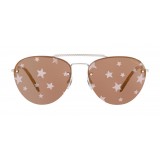 Miu Miu - Occhiali Miu Miu Noir - Aviator - Rosa Specchiata con Stelle Argento - Occhiali da Sole - Miu Miu Eyewear