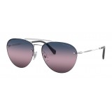 Miu Miu - Occhiali Miu Miu Noir - Aviator - Pervinca Blu Bianco - Occhiali da Sole - Miu Miu Eyewear