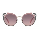 Miu Miu - Occhiali Miu Miu Noir - Cat Eye con Lenti Cut Cut - Grigio Sfumate - Occhiali da Sole - Miu Miu Eyewear