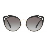 Miu Miu - Occhiali Miu Miu Noir - Cat Eye con Lenti Cut Cut - Antracite Sfumate - Occhiali da Sole - Miu Miu Eyewear