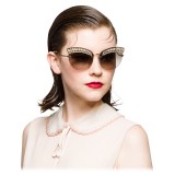 Miu Miu - Occhiali Miu Miu Scenique con Cristalli - Cat Eye - Antracite Sfumate - Occhiali da Sole - Miu Miu Eyewear