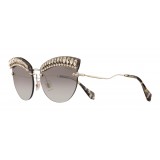 Miu Miu - Miu Miu Scenique with Crystals Sunglasses - Cat Eye - Anthracite Gradient - Sunglasses - Miu Miu Eyewear