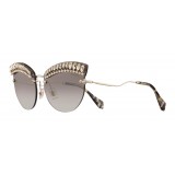 Miu Miu - Occhiali Miu Miu Scenique con Cristalli - Cat Eye - Antracite Sfumate - Occhiali da Sole - Miu Miu Eyewear