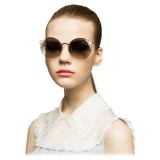 Miu Miu - Occhiali Miu Miu Manière con Perle - Rotondi - Antracite Sfumate - Occhiali da Sole - Miu Miu Eyewear
