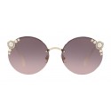 Miu Miu - Occhiali Miu Miu Manière con Perle - Rotondi - Grigio Sfumate - Occhiali da Sole - Miu Miu Eyewear