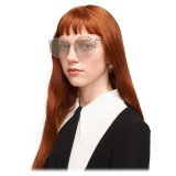 Miu Miu - Occhiali Miu Miu Manière con Perle - Rotondi - Clear Flash - Occhiali da Sole - Miu Miu Eyewear
