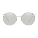 Miu Miu - Occhiali Miu Miu Manière con Perle - Rotondi - Clear Flash - Occhiali da Sole - Miu Miu Eyewear