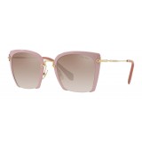 Miu Miu - Occhiali Miu Miu Rasoir con Lenti Cut Off - Squadrati - Antracite Marrone - Occhiali da Sole - Miu Miu Eyewear