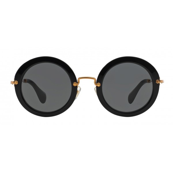 Miu Miu - Miu Miu Noir with Glitter Sunglasses - Round - Coal - Sunglasses - Miu Eyewear -