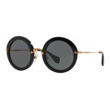Miu Miu - Miu Miu Noir with Glitter Sunglasses - Round - Coal - Sunglasses - Miu Miu Eyewear