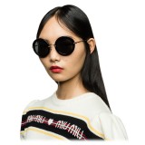 Miu Miu - Occhiali Miu Miu Noir con Glitter - Rotondi - Carbone - Occhiali da Sole - Miu Miu Eyewear