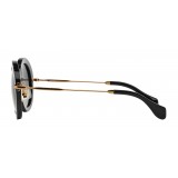 Miu Miu - Occhiali Miu Miu Noir con Glitter - Rotondi - Carbone - Occhiali da Sole - Miu Miu Eyewear